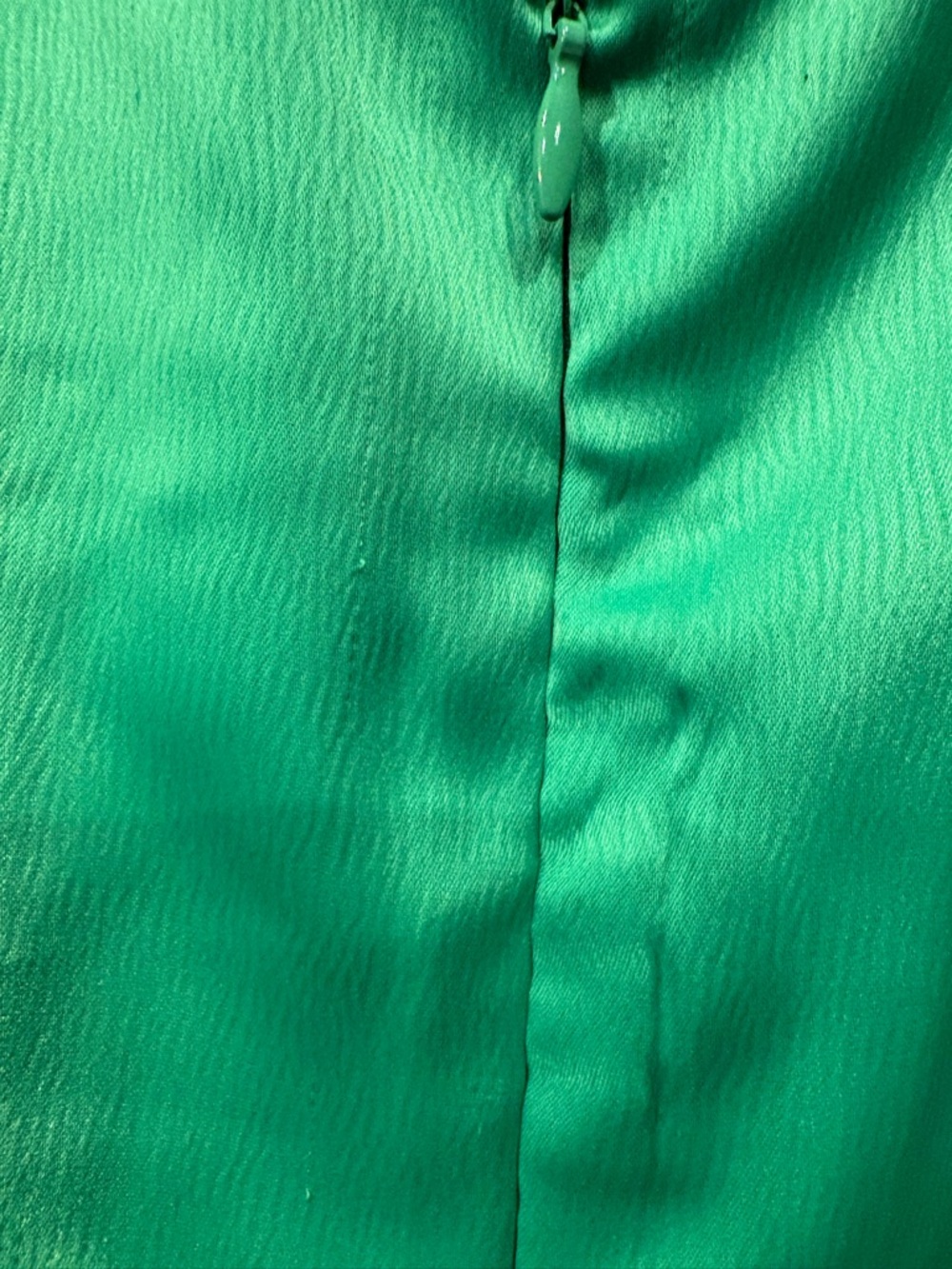 Blue Rain Green Satin Midi Dress with Side Slit - Picture 9 of 12